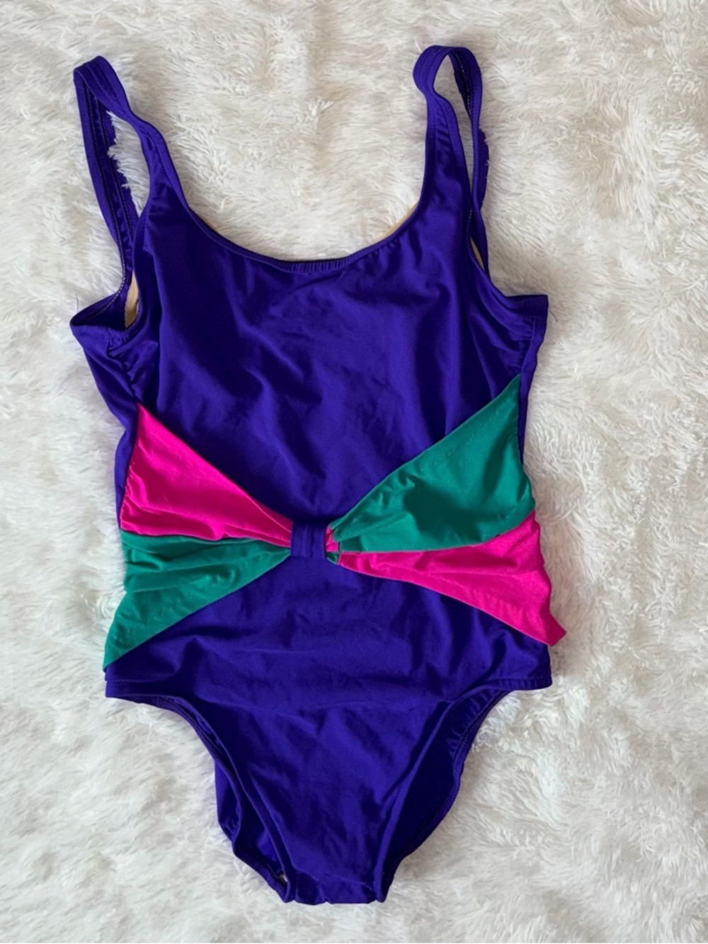 Rose Marie Reid Colorblock Bow One Piece - 80s Retro one piece swimsuit - Picture 4 of 7